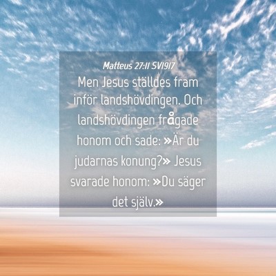 Picture 04 - Matteus 27:11 SV1917 - Men Jesus ställdes fram inför landshövdingen. - Bible Verse Picture