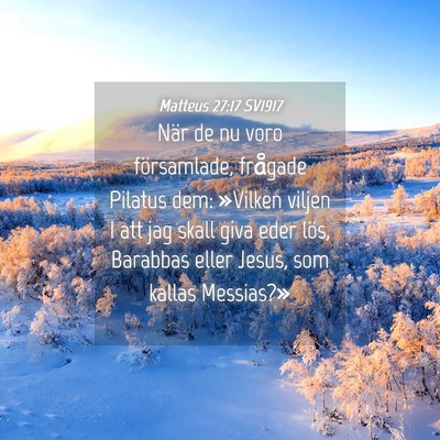 Picture 04 - Matteus 27:17 SV1917 - När de nu voro församlade, frågade Pilatus - Bible Verse Picture