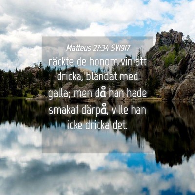 Picture 04 - Matteus 27:34 SV1917 - räckte de honom vin att dricka, blandat med - Bible Verse Picture