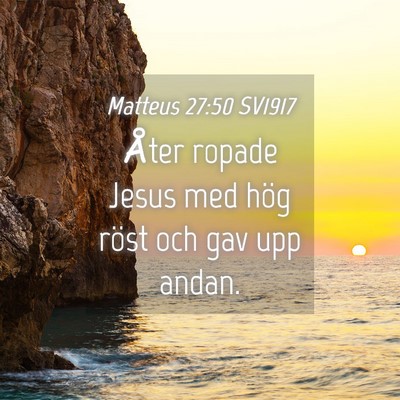 Picture 04 - Matteus 27:50 SV1917 - Åter ropade Jesus med hög röst och gav upp - Bible Verse Picture