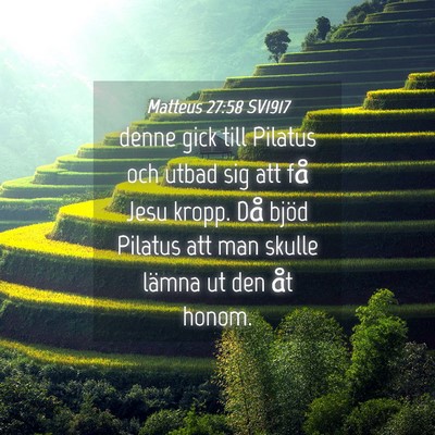 Picture 04 - Matteus 27:58 SV1917 - denne gick till Pilatus och utbad sig att få - Bible Verse Picture