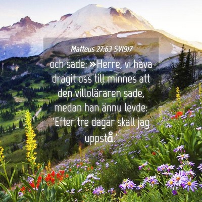 Picture 04 - Matteus 27:63 SV1917 - och sade: »Herre, vi hava dragit oss till minnes - Bible Verse Picture