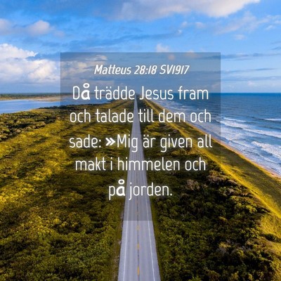 Picture 04 - Matteus 28:18 SV1917 - Då trädde Jesus fram och talade till dem och - Bible Verse Picture
