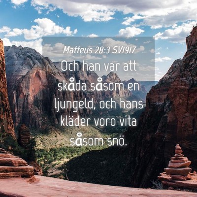 Picture 04 - Matteus 28:3 SV1917 - Och han var att skåda såsom en ljungeld, och - Bible Verse Picture