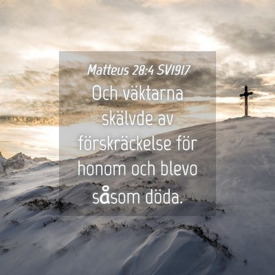 Picture 04 - Matteus 28:4 SV1917 - Och väktarna skälvde av förskräckelse för - Bible Verse Picture