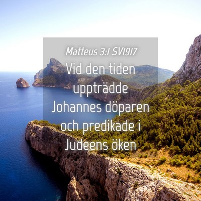 Picture 04 - Matteus 3:1 SV1917 - Vid den tiden uppträdde Johannes döparen och - Bible Verse Picture