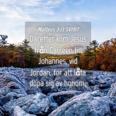 Picture 04 - Matteus 3:13 SV1917 - Därefter kom Jesus från Galileen till Johannes, - Bible Verse Picture