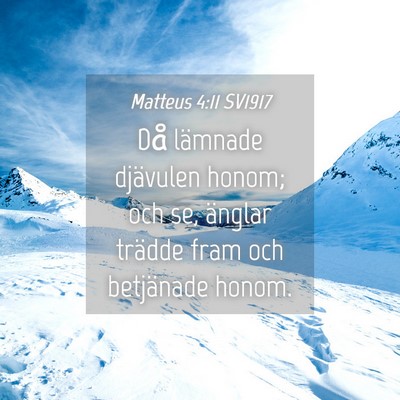 Picture 04 - Matteus 4:11 SV1917 - Då lämnade djävulen honom; och se, änglar - Bible Verse Picture