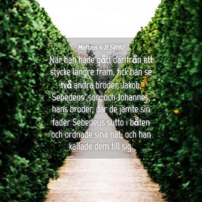 Picture 04 - Matteus 4:21 SV1917 - När han hade gått därifrån ett stycke längre - Bible Verse Picture