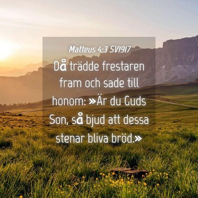 Picture 04 - Matteus 4:3 SV1917 - Då trädde frestaren fram och sade till honom: - Bible Verse Picture