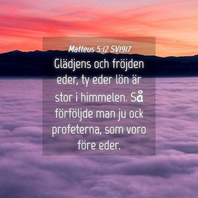 Picture 04 - Matteus 5:12 SV1917 - Glädjens och fröjden eder, ty eder lön är - Bible Verse Picture