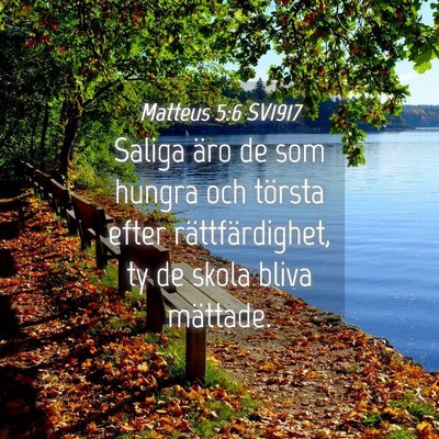 Picture 04 - Matteus 5:6 SV1917 - Saliga äro de som hungra och törsta efter - Bible Verse Picture