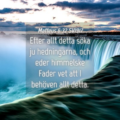 Picture 04 - Matteus 6:32 SV1917 - Efter allt detta söka ju hedningarna, och eder - Bible Verse Picture