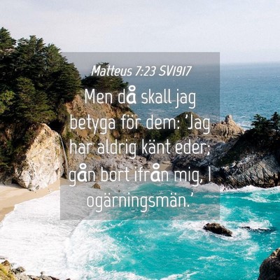Picture 04 - Matteus 7:23 SV1917 - Men då skall jag betyga för dem: 'Jag har - Bible Verse Picture