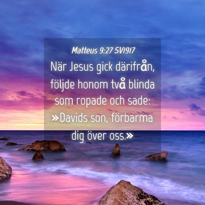 Picture 04 - Matteus 9:27 SV1917 - När Jesus gick därifrån, följde honom två - Bible Verse Picture