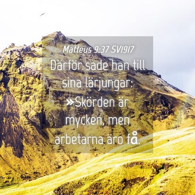Picture 04 - Matteus 9:37 SV1917 - Därför sade han till sina lärjungar: - Bible Verse Picture