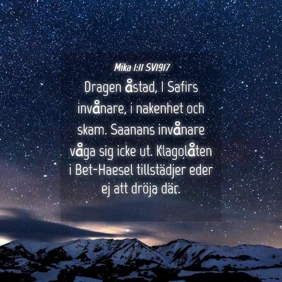 Picture 04 - Mika 1:11 SV1917 - Dragen åstad, I Safirs invånare, i nakenhet och - Bible Verse Picture