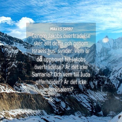 Picture 04 - Mika 1:5 SV1917 - Genom Jakobs överträdelse sker allt detta och - Bible Verse Picture