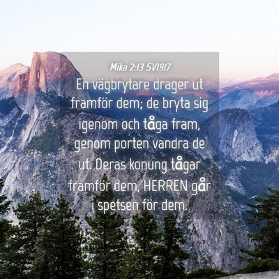 Picture 04 - Mika 2:13 SV1917 - En vägbrytare drager ut framför dem; de bryta - Bible Verse Picture