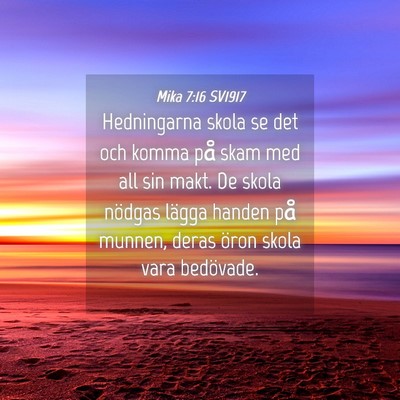 Picture 04 - Mika 7:16 SV1917 - Hedningarna skola se det och komma på skam med - Bible Verse Picture