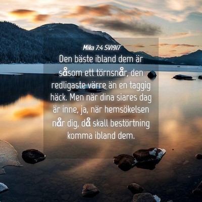 Picture 04 - Mika 7:4 SV1917 - Den bäste ibland dem är såsom ett törnsnår, - Bible Verse Picture