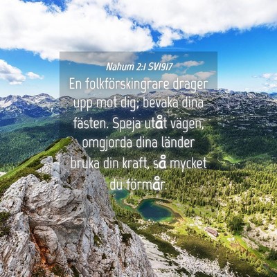 Picture 04 - Nahum 2:1 SV1917 - En folkförskingrare drager upp mot dig; bevaka - Bible Verse Picture