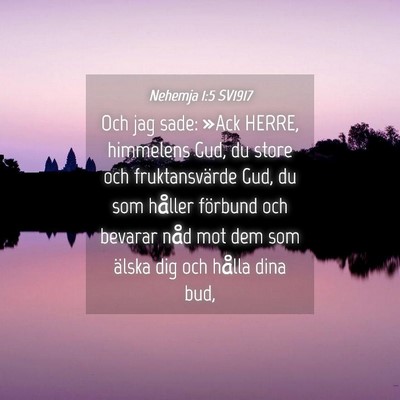 Picture 04 - Nehemja 1:5 SV1917 - Och jag sade: »Ack HERRE, himmelens Gud, du - Bible Verse Picture