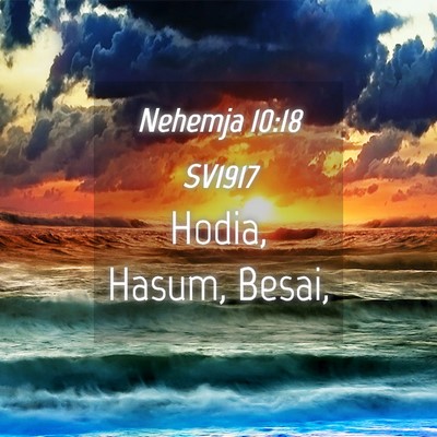 Picture 04 - Nehemja 10:18 SV1917 - Hodia, Hasum, - Bible Verse Picture