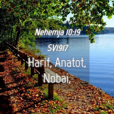Picture 04 - Nehemja 10:19 SV1917 - Harif, Anatot, - Bible Verse Picture