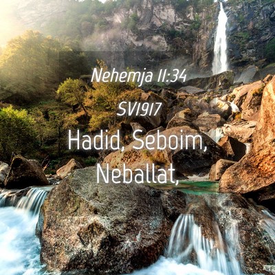 Picture 04 - Nehemja 11:34 SV1917 - Hadid, Seboim, - Bible Verse Picture
