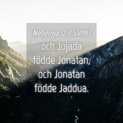Picture 04 - Nehemja 12:11 SV1917 - och Jojada födde Jonatan, och Jonatan födde - Bible Verse Picture