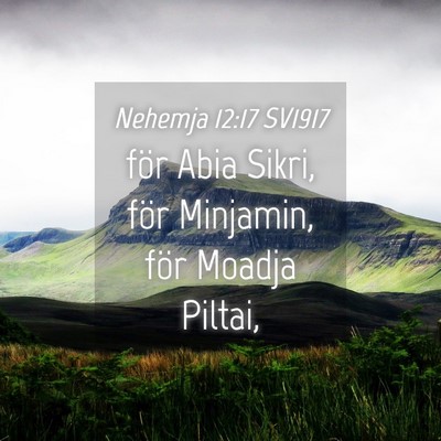 Picture 04 - Nehemja 12:17 SV1917 - för Abia Sikri, för Minjamin, för Moadja - Bible Verse Picture
