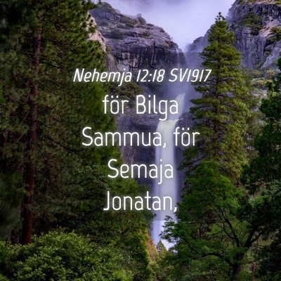 Picture 04 - Nehemja 12:18 SV1917 - för Bilga Sammua, för Semaja - Bible Verse Picture