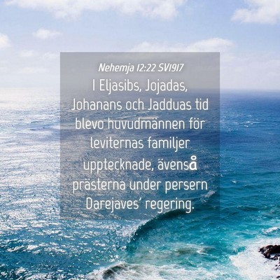 Picture 04 - Nehemja 12:22 SV1917 - I Eljasibs, Jojadas, Johanans och Jadduas tid - Bible Verse Picture