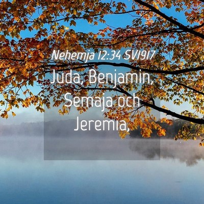 Picture 04 - Nehemja 12:34 SV1917 - Juda, Benjamin, Semaja och - Bible Verse Picture