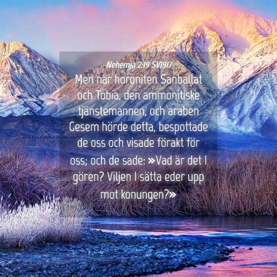 Picture 04 - Nehemja 2:19 SV1917 - Men när horoniten Sanballat och Tobia, den - Bible Verse Picture