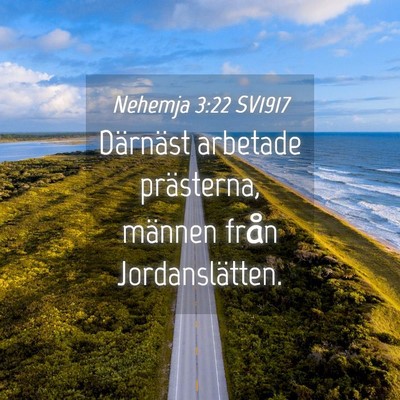 Picture 04 - Nehemja 3:22 SV1917 - Därnäst arbetade prästerna, männen från - Bible Verse Picture