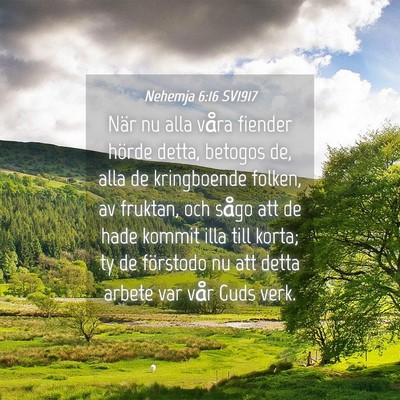 Picture 04 - Nehemja 6:16 SV1917 - När nu alla våra fiender hörde detta, betogos - Bible Verse Picture