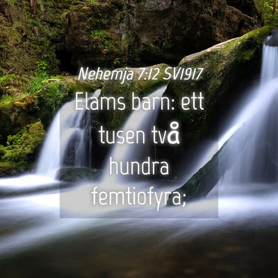 Picture 04 - Nehemja 7:12 SV1917 - Elams barn: ett tusen två hundra - Bible Verse Picture