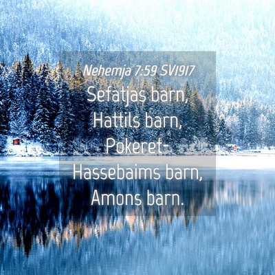 Picture 04 - Nehemja 7:59 SV1917 - Sefatjas barn, Hattils barn, Pokeret-Hassebaims - Bible Verse Picture
