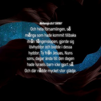 Picture 04 - Nehemja 8:17 SV1917 - Och hela församlingen, så många som hade - Bible Verse Picture