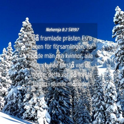 Picture 04 - Nehemja 8:2 SV1917 - Då framlade prästen Esra lagen för - Bible Verse Picture