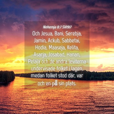 Picture 04 - Nehemja 8:7 SV1917 - Och Jesua, Bani, Serebja, Jamin, Ackub, Sabbetai, - Bible Verse Picture