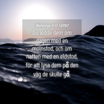 Picture 04 - Nehemja 9:12 SV1917 - Du ledde dem om dagen med en molnstod, och om - Bible Verse Picture