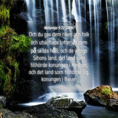 Picture 04 - Nehemja 9:22 SV1917 - Och du gav dem riken och folk och utskiftade - Bible Verse Picture