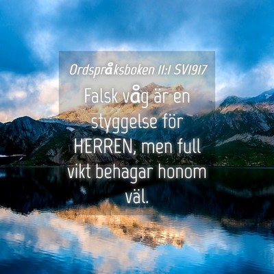 Picture 04 - Ordspråksboken 11:1 SV1917 - Falsk våg är en styggelse för HERREN, men full - Bible Verse Picture
