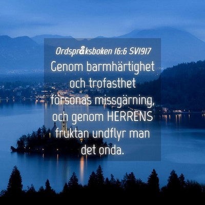 Picture 04 - Ordspråksboken 16:6 SV1917 - Genom barmhärtighet och trofasthet försonas - Bible Verse Picture