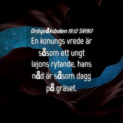Picture 04 - Ordspråksboken 19:12 SV1917 - En konungs vrede är såsom ett ungt lejons - Bible Verse Picture