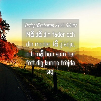 Picture 04 - Ordspråksboken 23:25 SV1917 - Må då din fader och din moder få glädje, och - Bible Verse Picture