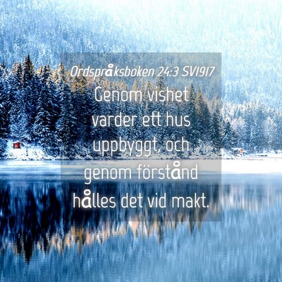 Picture 04 - Ordspråksboken 24:3 SV1917 - Genom vishet varder ett hus uppbyggt, och genom - Bible Verse Picture